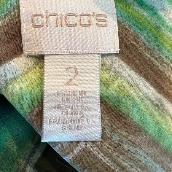 CHICO’S SHEER TOP WITH SEQUIN COLLAR - Size 2 - Picture 6 of 6